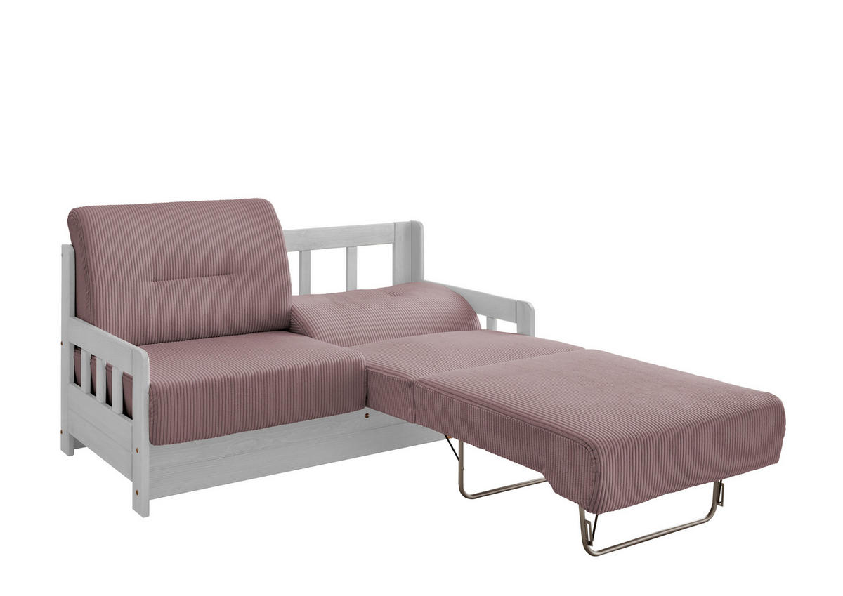 SCHLAFSOFA in Textil Rosa  - Weiss/Rosa, Modern, Holz/Textil (154/88/90cm) - Livetastic