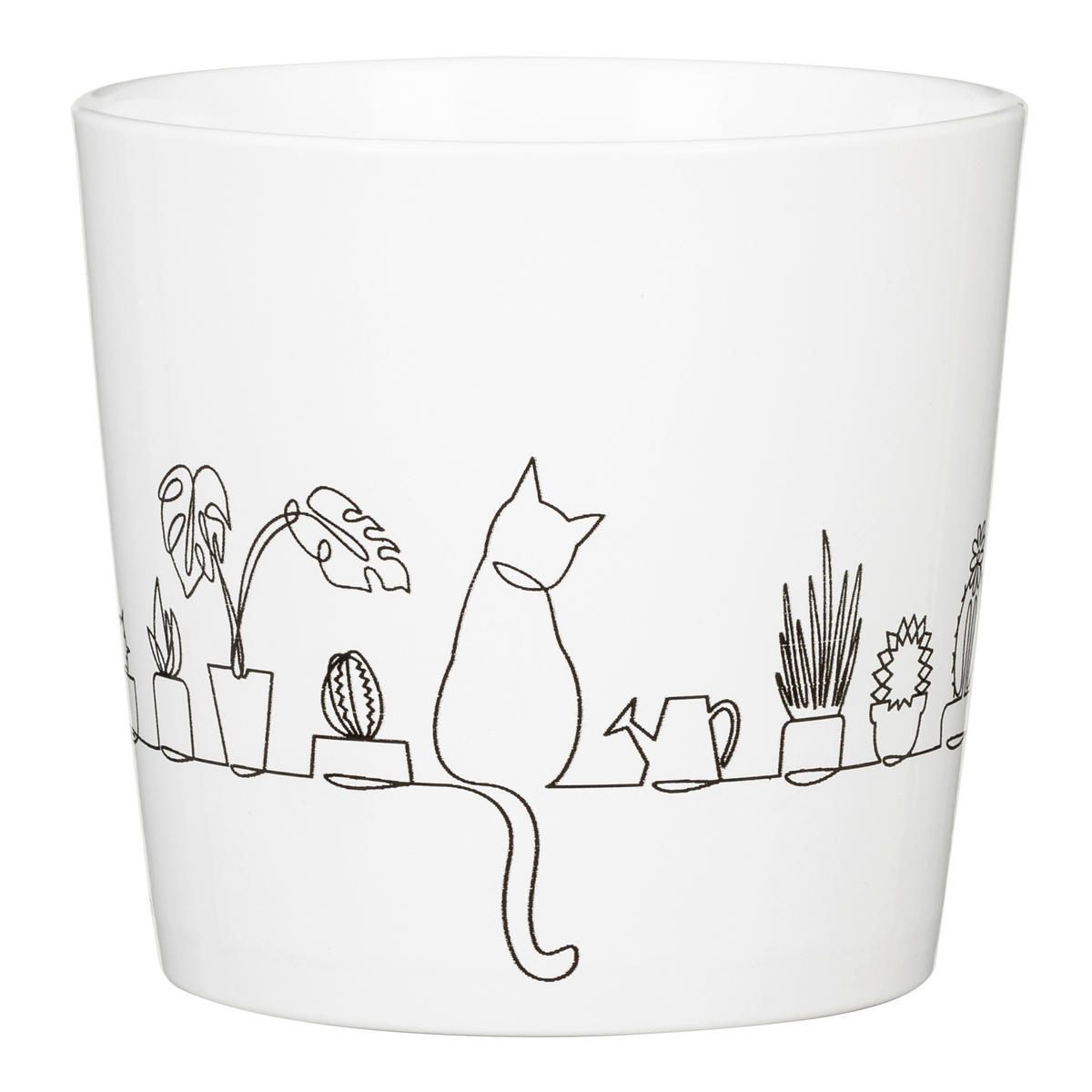 BLUMENTOPF  - Weiß Hochglanz, Basics, Keramik (13/13/12cm)