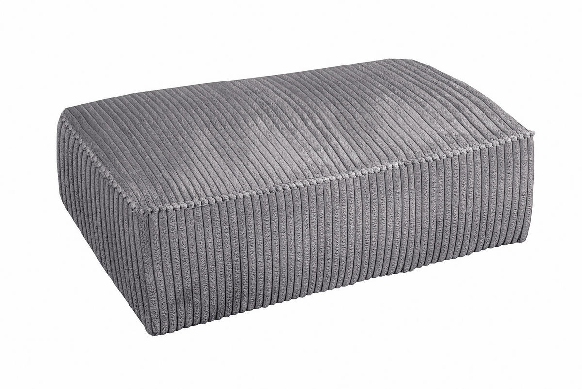 HOCKER in Textil, Holzwerkstoff Hellgrau  - Hellgrau/Schwarz, KONVENTIONELL, Holzwerkstoff/Kunststoff (105/43/65cm) - Livetastic