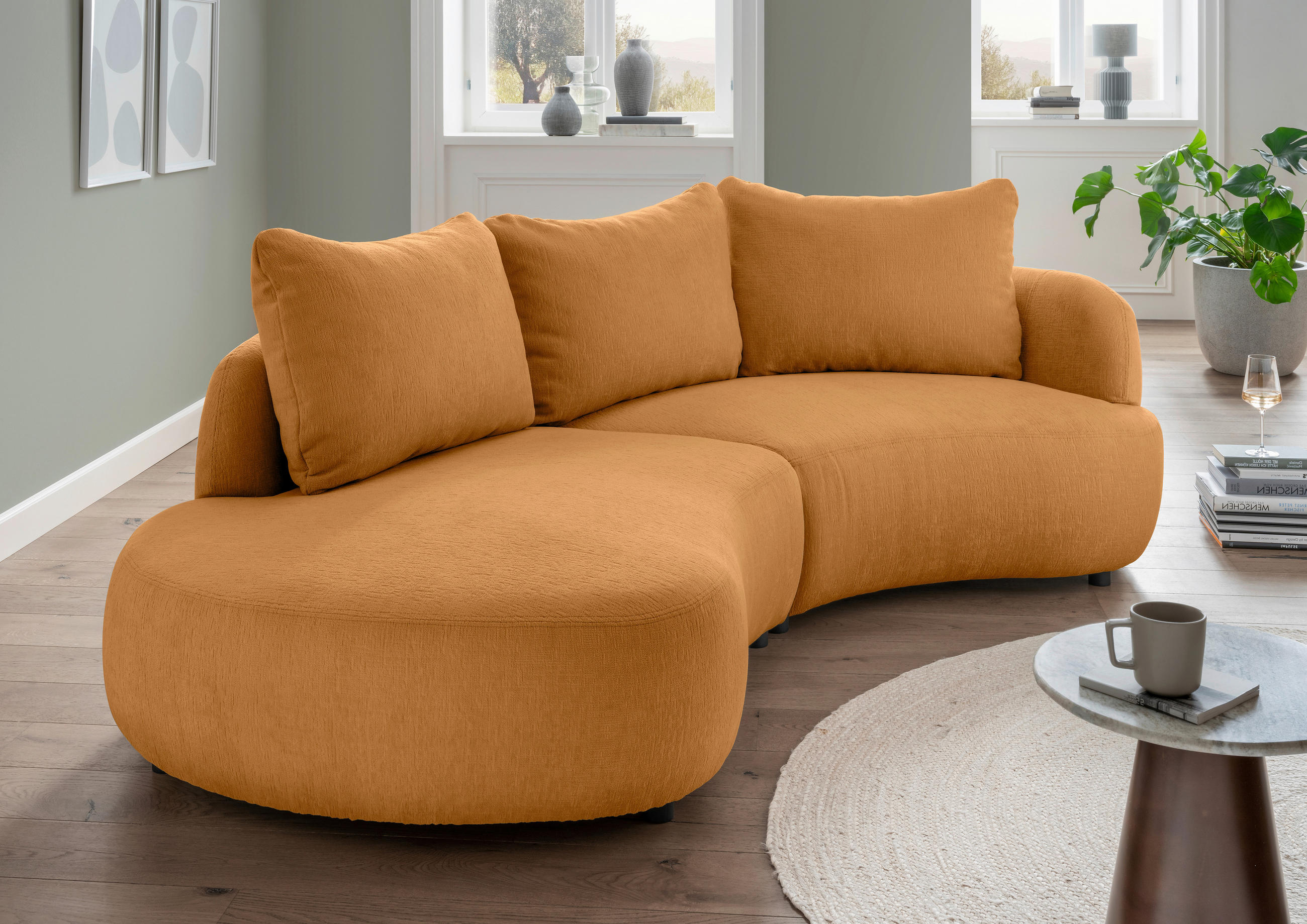 ECKSOFA in Mikrofaser Goldfarben  250/139 cm  - Goldfarben/Schwarz, MODERN, Kunststoff/Textil (250/139cm) - Livetastic