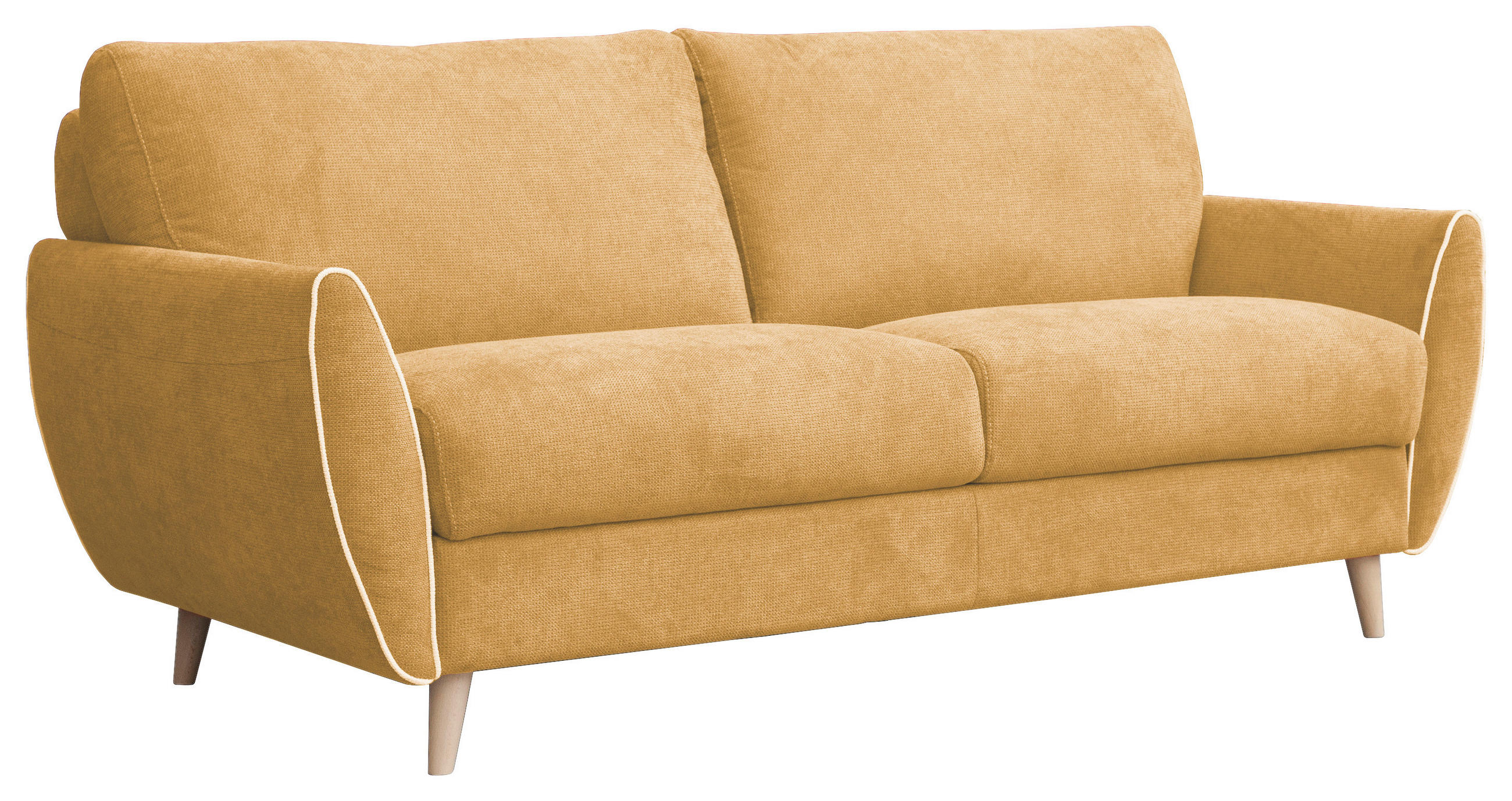 KANAPÉÁGY sárga  - sárga/barna, Modern, műanyag/textil (192/95/100cm) - Hom`in