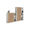 AKTENSCHRANK Weiß, Eichefarben  - Eichefarben/Weiß, MODERN, Holzwerkstoff (257/186/33cm) - MID.YOU