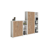 AKTENSCHRANK 257/186/33 cm  - Eichefarben/Weiß, MODERN, Holzwerkstoff (257/186/33cm) - MID.YOU