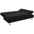 SCHLAFSOFA Flachgewebe Schwarz  - Chromfarben/Schwarz, Design, Holz/Textil (205/77-93/99cm) - Novel