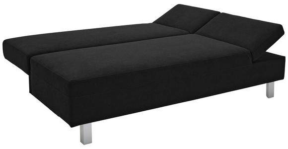 SCHLAFSOFA Flachgewebe Schwarz  - Chromfarben/Schwarz, Design, Holz/Textil (205/77-93/99cm) - Novel