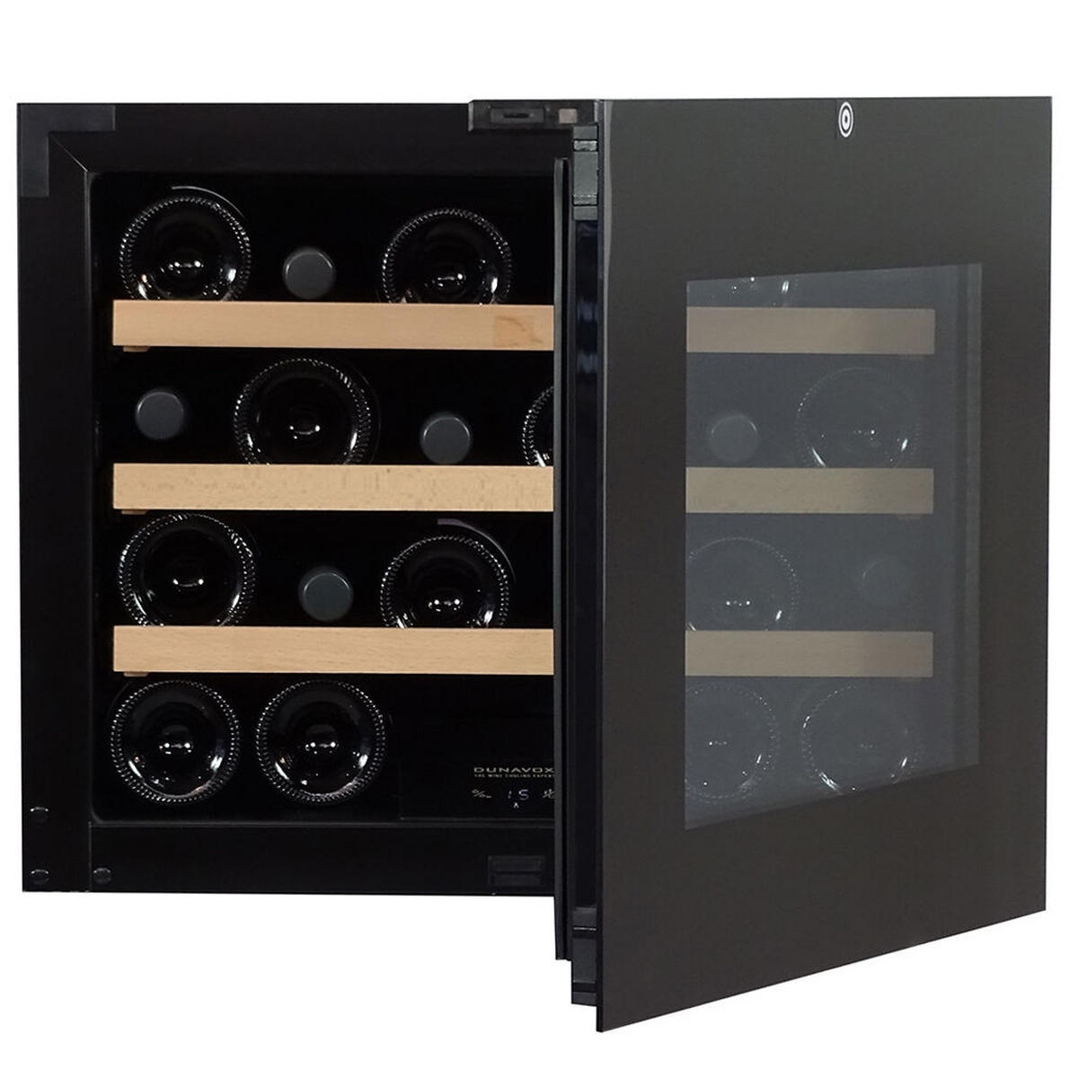 WEINKÜHLSCHRANK DXB-24.51B.TO  - Schwarz, Basics, Glas/Holz (59,2/45,5/55,5cm)