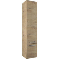 HOCHSCHRANK 35/168/35 cm  - Chromfarben/Wildeiche, Basics, Glas/Holzwerkstoff (35/168/35cm)