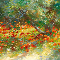 KUNSTDRUCK 14/14 cm  - Beige/Rot, Basics, Papier (14/14cm) - Monee