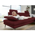 ECKSOFA in Echtleder Rot  310/180 cm  - Rot/Schwarz, Design, Leder/Metall (310/180cm) - Dieter Knoll