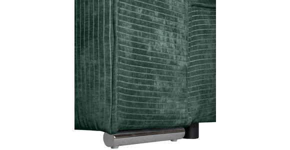 BIGSOFA in Flachgewebe Grün  - Chromfarben/Grün, KONVENTIONELL, Textil/Metall (256/68/122cm) - Carryhome