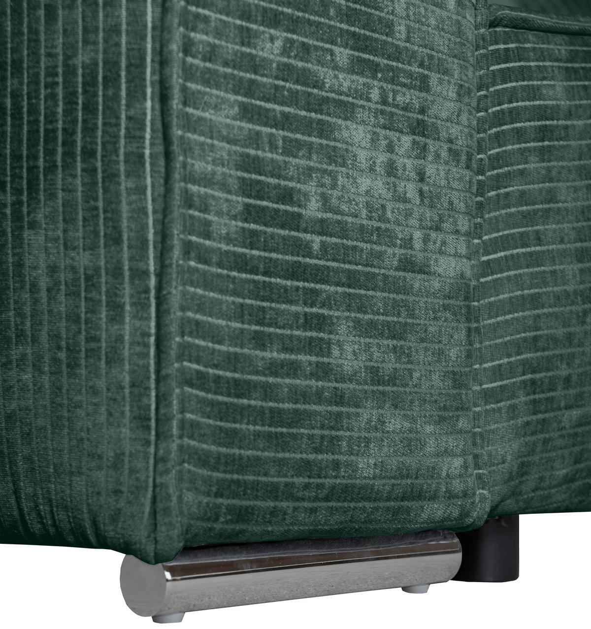 BIGSOFA in Flachgewebe Grün  - Chromfarben/Grün, KONVENTIONELL, Textil/Metall (256/68/122cm) - Carryhome