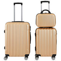 REISEKOFFERSET Goldfarben 3-teilig  - Goldfarben, Basics, Kunststoff/Metall - Novel