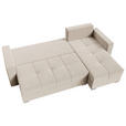 ECKSOFA Creme Samt  - Chromfarben/Creme, KONVENTIONELL, Kunststoff/Textil (233/140cm) - Carryhome