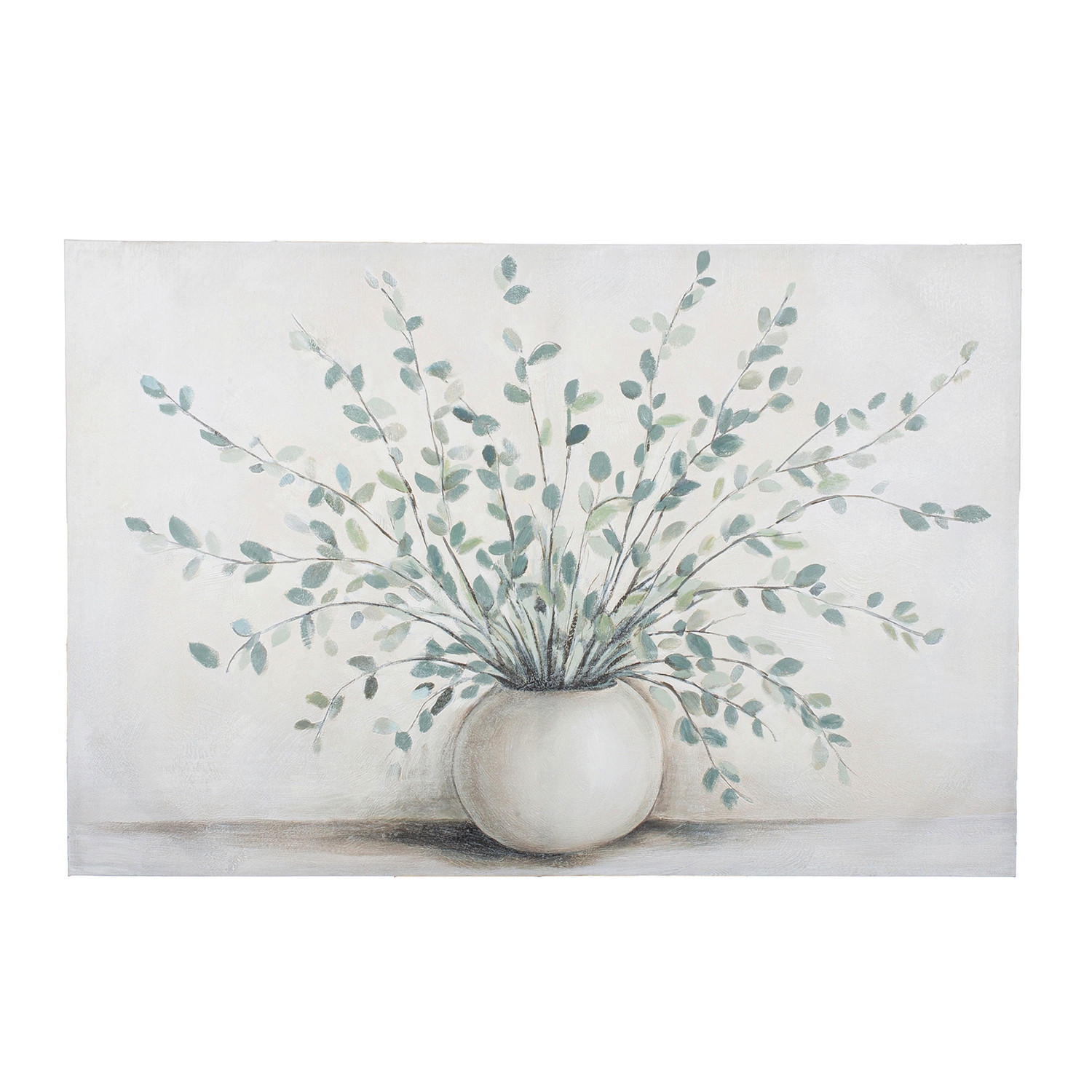 LEINWANDBILD Blumen Creme, Hellgrün  - Creme/Hellgrün, Basics, Textil (120/80/3,5cm)