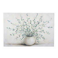 LEINWANDBILD Blumen Creme, Hellgrün  - Creme/Hellgrün, Basics, Textil (120/80/3,5cm)