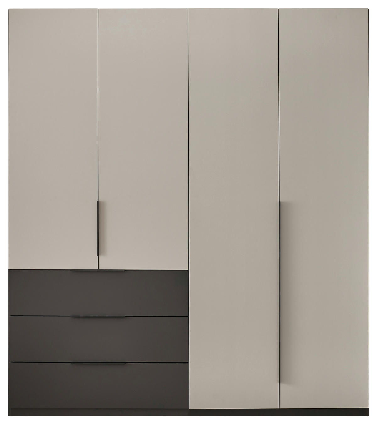 ŠATNÍ SKŘÍŇ S OTOČNÝMI DVEŘMI, barvy grafitu, světle šedá, 200,5/225,5/60 cm - černá/světle šedá, Design, kompozitní dřevo/plast (200,5/225,5/60cm) - Xora