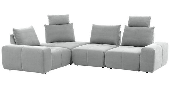 ECKSOFA in Velours Grau 236/326 cm - Schwarz/Grau, Design, Kunststoff/Textil (236/326cm) - Xora