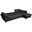 ECKSOFA Schwarz Struktur  - Schwarz, KONVENTIONELL, Textil/Metall (274/194cm) - Carryhome