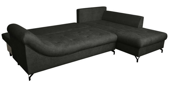 ECKSOFA Schwarz Struktur  - Schwarz, KONVENTIONELL, Textil/Metall (274/194cm) - Carryhome