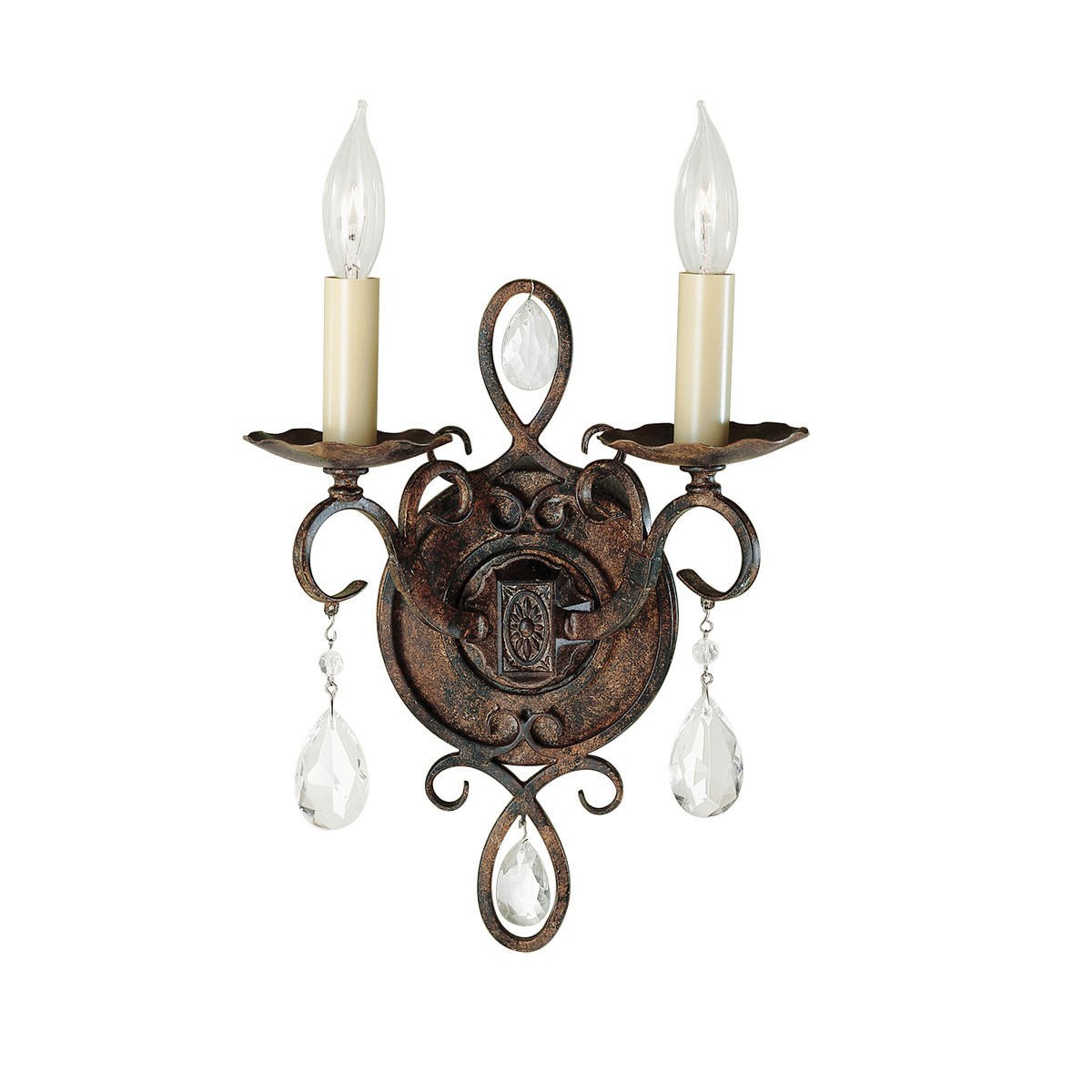 NÁSTĚNNÉ SVÍTIDLO, 22,9/22,9/29,8 cm - bronzová, Konvenční, kov/sklo (22,9/22,9/29,8cm) - Elstead Lighting