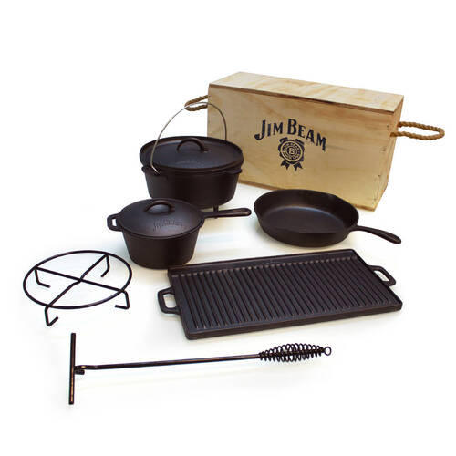 DUTCH-OVEN-SET  Schwarz  - Schwarz, Trend, Metall (54/31/25cm) - Jim Beam