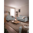 3-SITZER-SOFA in Flachgewebe Hellgrau  - Chromfarben/Hellgrau, Design, Textil/Metall (195/83/85cm) - Xora