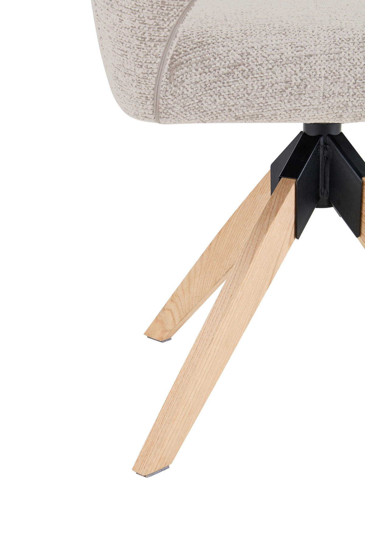 STOLICA S NASLONOM ZA RUKE  boje hrasta, bež  drvo, metal, tekstil      - boje hrasta/bež, Moderno, drvo/metal (60/89/65,5cm) - Livetastic