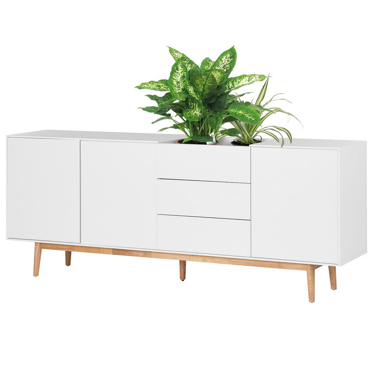 SIDEBOARD 200/80/45 cm  - Eichefarben/Weiß, Design, Holz/Holzwerkstoff (200/80/45cm) - home24