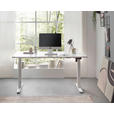SCHREIBTISCH 137/68/71,5-120 cm Weiß elektrisch höhenverstellbar  - Weiß, MODERN, Holzwerkstoff/Metall (137/68/71,5-120cm) - Carryhome