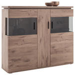 HIGHBOARD Eiche dunkel  150/124/38 cm  - Eiche dunkel/Anthrazit, KONVENTIONELL, Glas/Holzwerkstoff (150/124/38cm) - Cantus