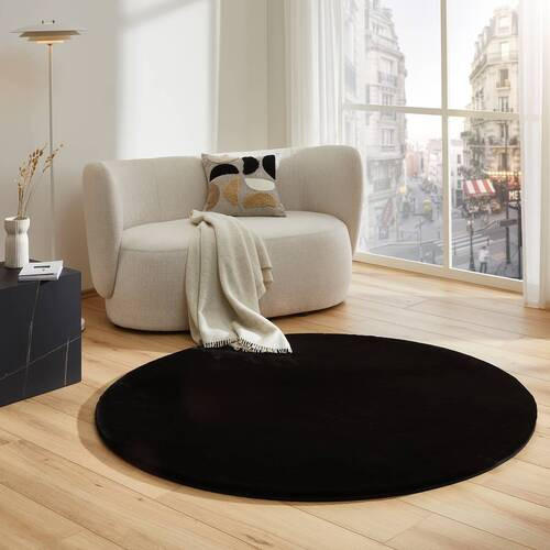 HOCHFLORTEPPICH 120 cm LIMA Schwarz  - Schwarz, Design, Textil (120cm) - Novel