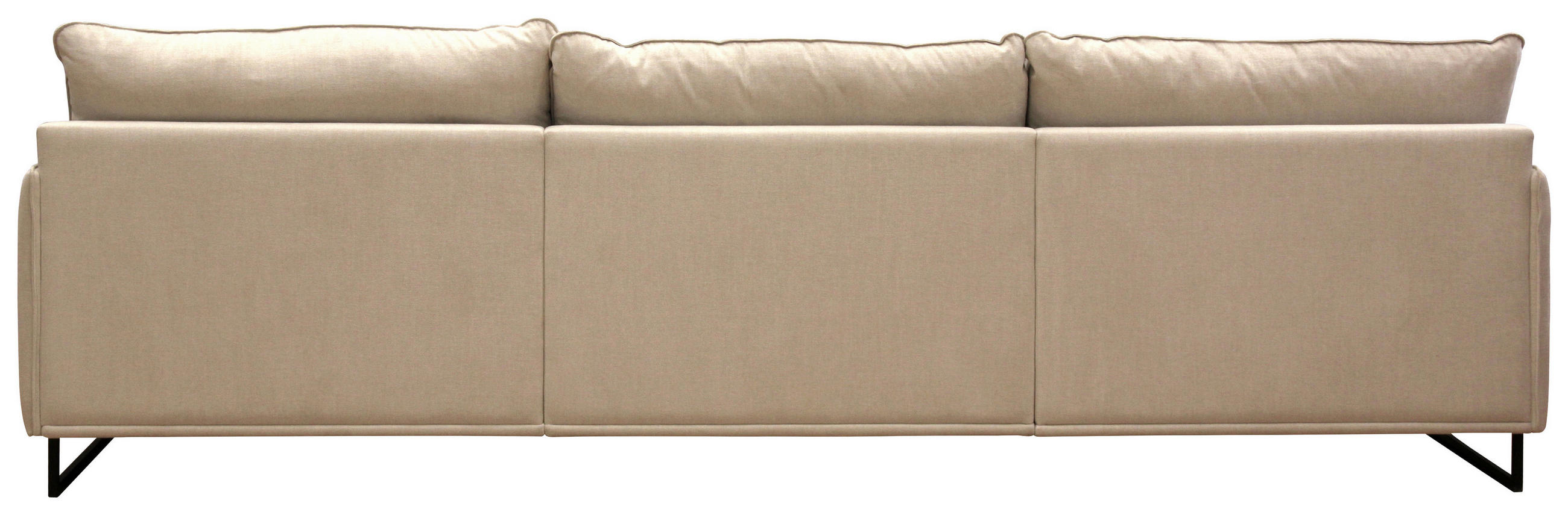 SOFFA i beige  - beige/svart, Modern, metall/trä (312/98/193cm) - Novel