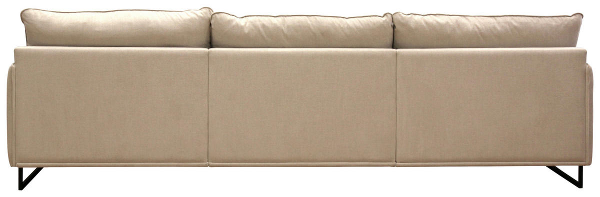 SOFFA i beige  - beige/svart, Modern, metall/trä (312/98/193cm) - Novel