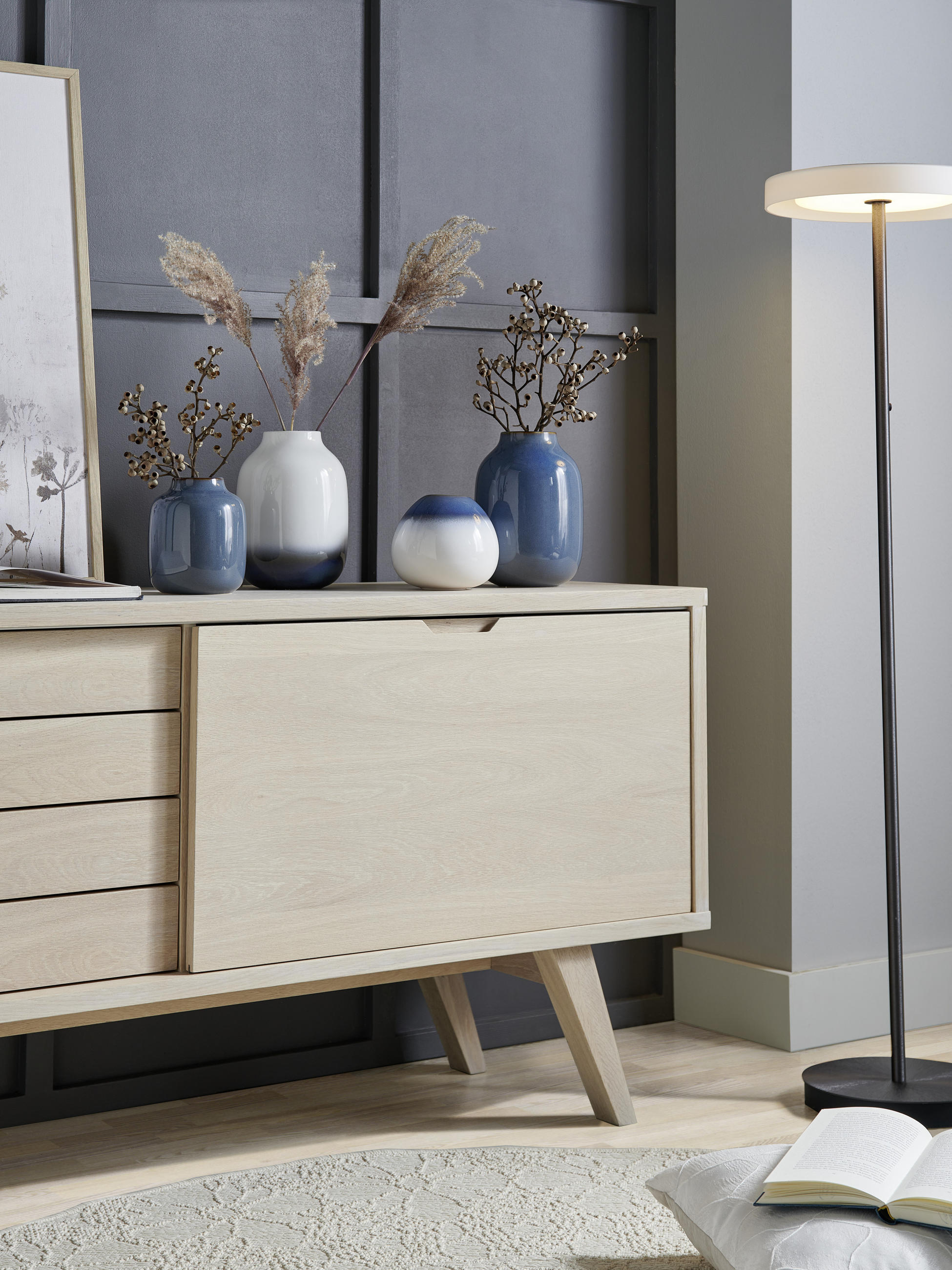 Thumbnail - Lomoco Sideboard, Eiche, Holz, Holzwerkstoff, furniert, massiv, 4 Schublade(n) Schubladen, 160x72x45 cm, Reach, Beimöbel...