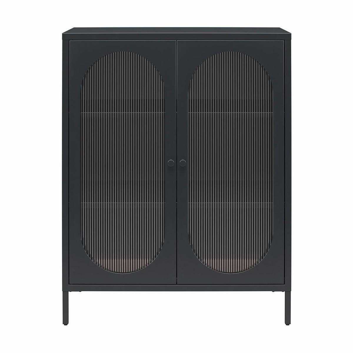 HIGHBOARD Luna   in 80/102/40 cm  - Schwarz, Design, Glas/Metall (80/102/40cm) - MID.YOU
