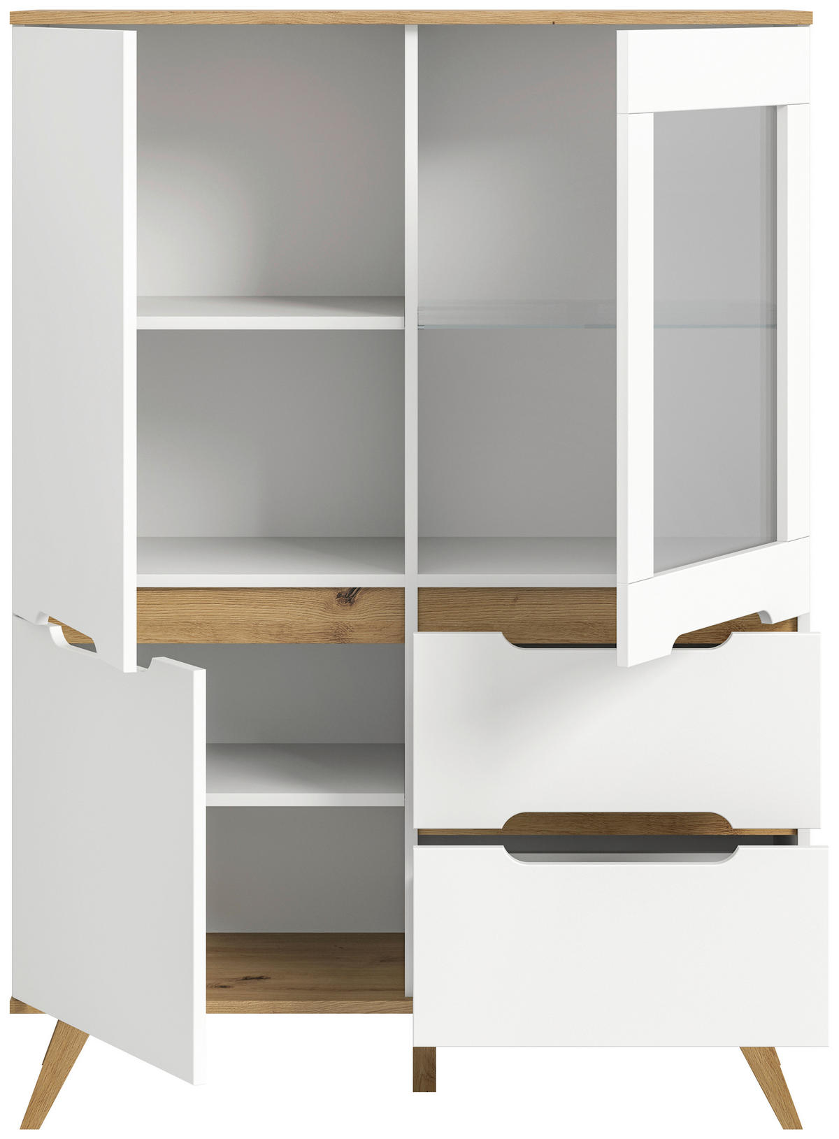 HIGHBOARD  in 100/140/40 cm  - Eichefarben/Weiß, Design, Holzwerkstoff (100/140/40cm) - MID.YOU