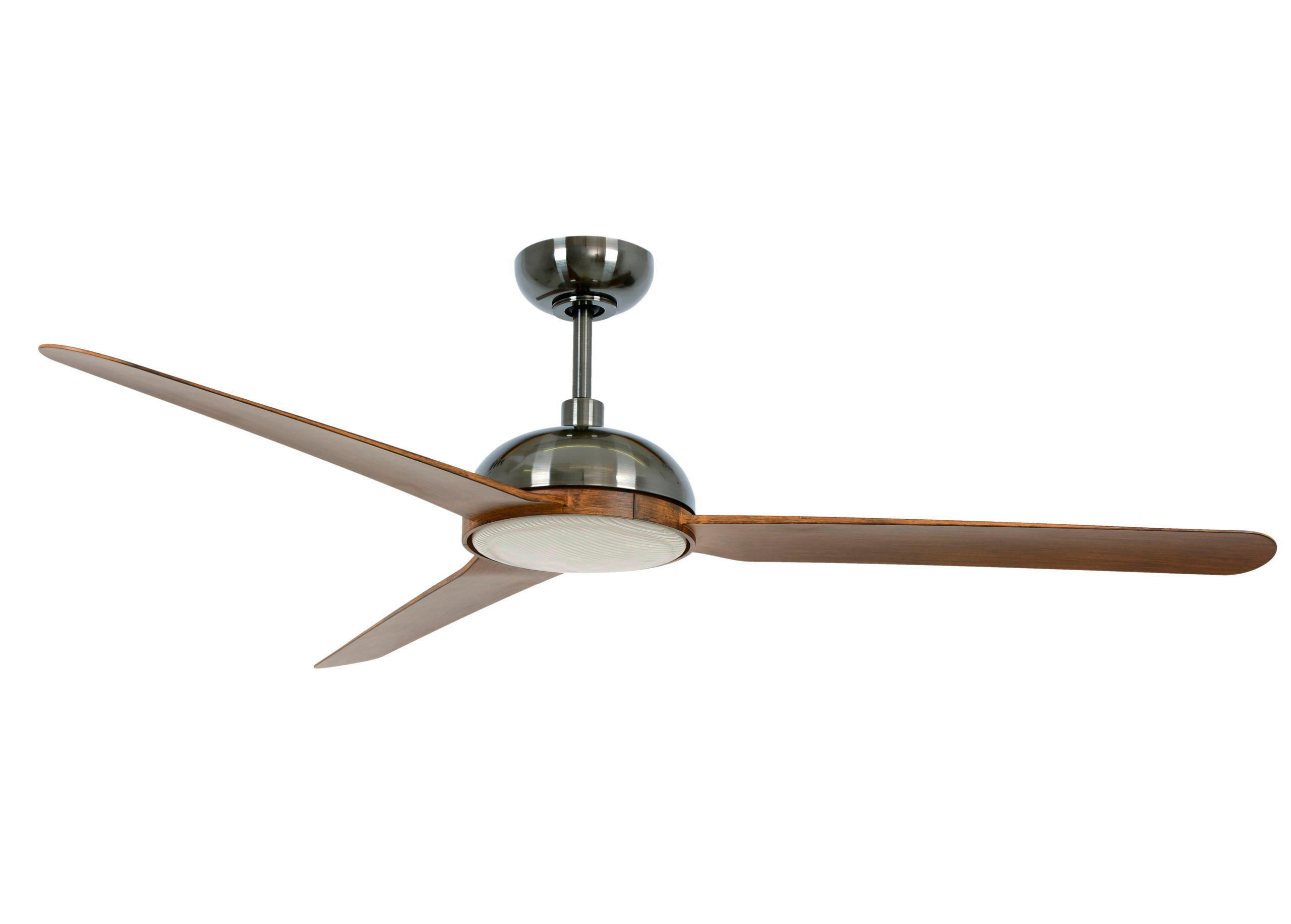 DECKENVENTILATOR 142 cm  - Chromfarben/Buchefarben, Trend, Kunststoff/Metall (142cm) - P & B