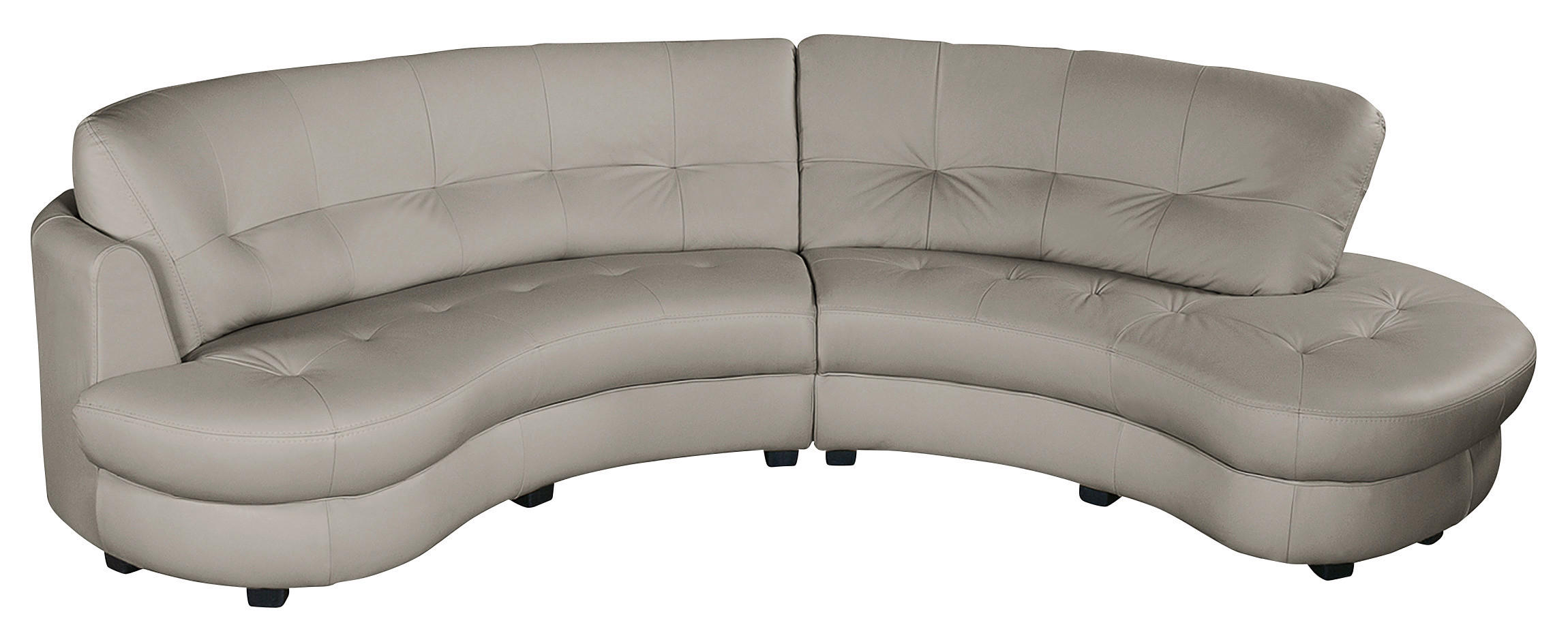ECKSOFA Hellgrau Echtleder Lederlook  - Hellgrau/Schwarz, Design, Leder/Kunststoff (300/113cm) - Livetastic