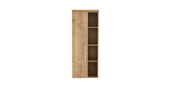 MIDISCHRANK 50/130,8/33 cm - Chromfarben/Eichefarben, KONVENTIONELL, Holzwerkstoff (50/130,8/33cm) - Dieter Knoll