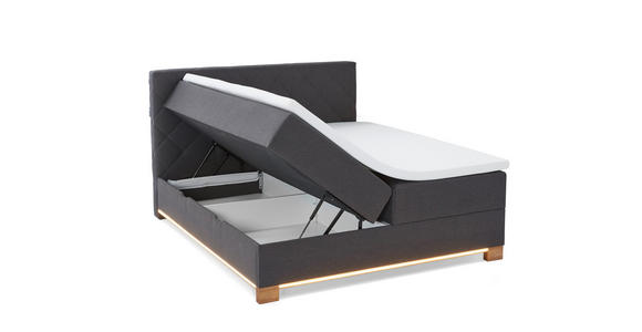 BOXSPRINGBETT 180/200 cm in Anthrazit - Anthrazit, Design, Holz/Holzwerkstoff (180/200cm) - Xora