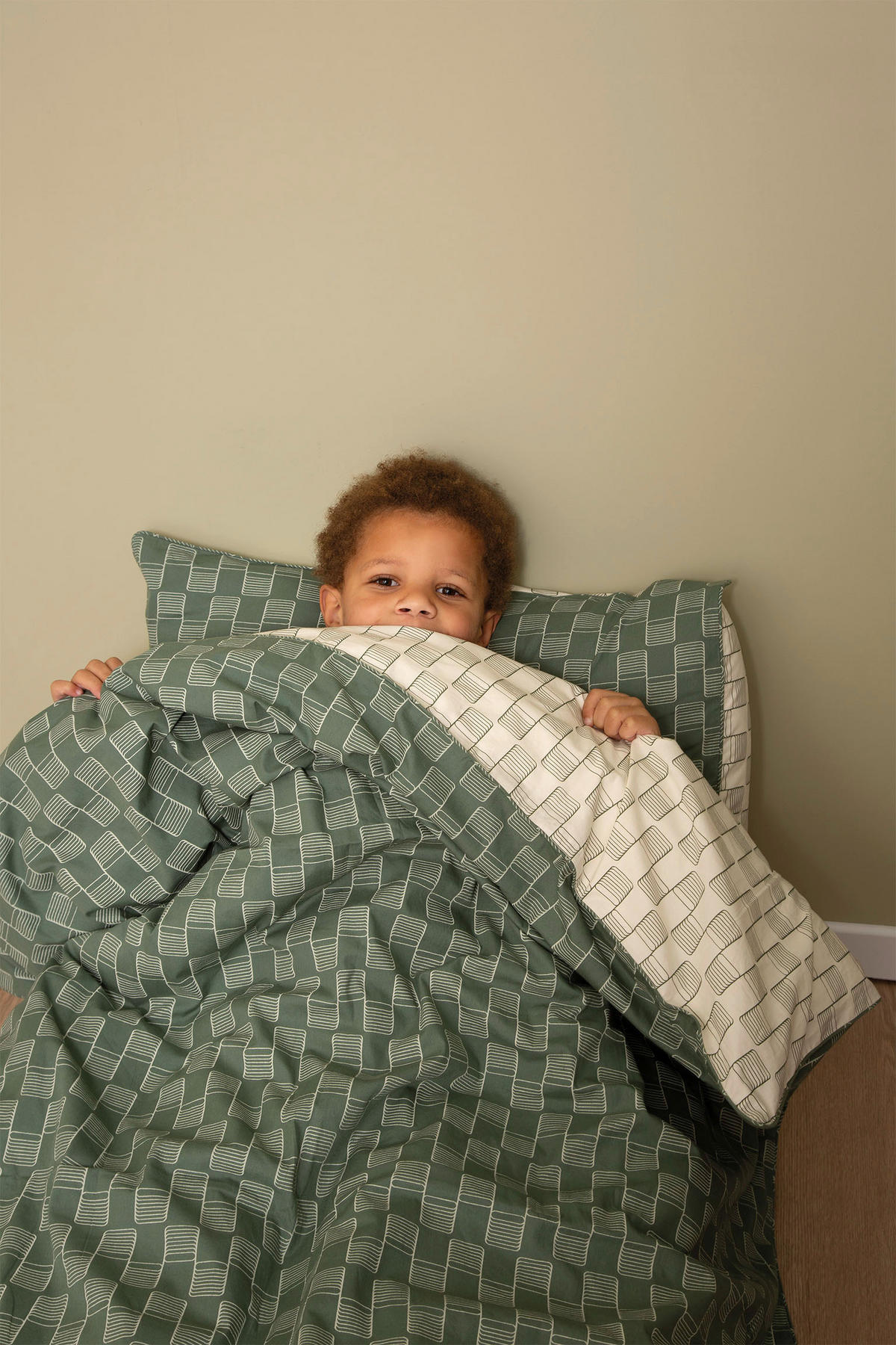 BABYBETTWÄSCHE Little Charm 100/135 cm  - Dunkelgrün/Weiß, Basics, Textil (100/135cm) - Witlof for Kids