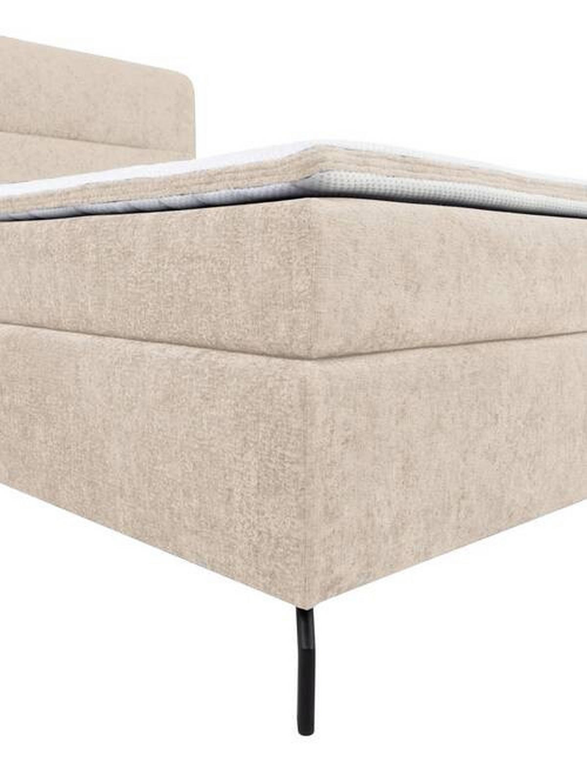 BOXSPRINGBETT 160/200 cm  in Champagner  - Champagner/Schwarz, Design, Textil/Metall (160/200cm) - Esposa