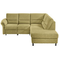 ECKSOFA  in Flachgewebe Limette Rücken echt  227/203 cm  - Limette/Schwarz, MODERN, Textil/Metall (227/203cm) - Beldomo System