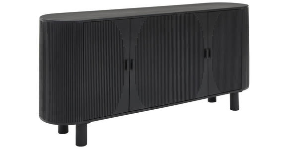 SIDEBOARD in 180/80/40 cm - Schwarz, Trend, Holz/Metall (180/80/40cm) - Ambia Home