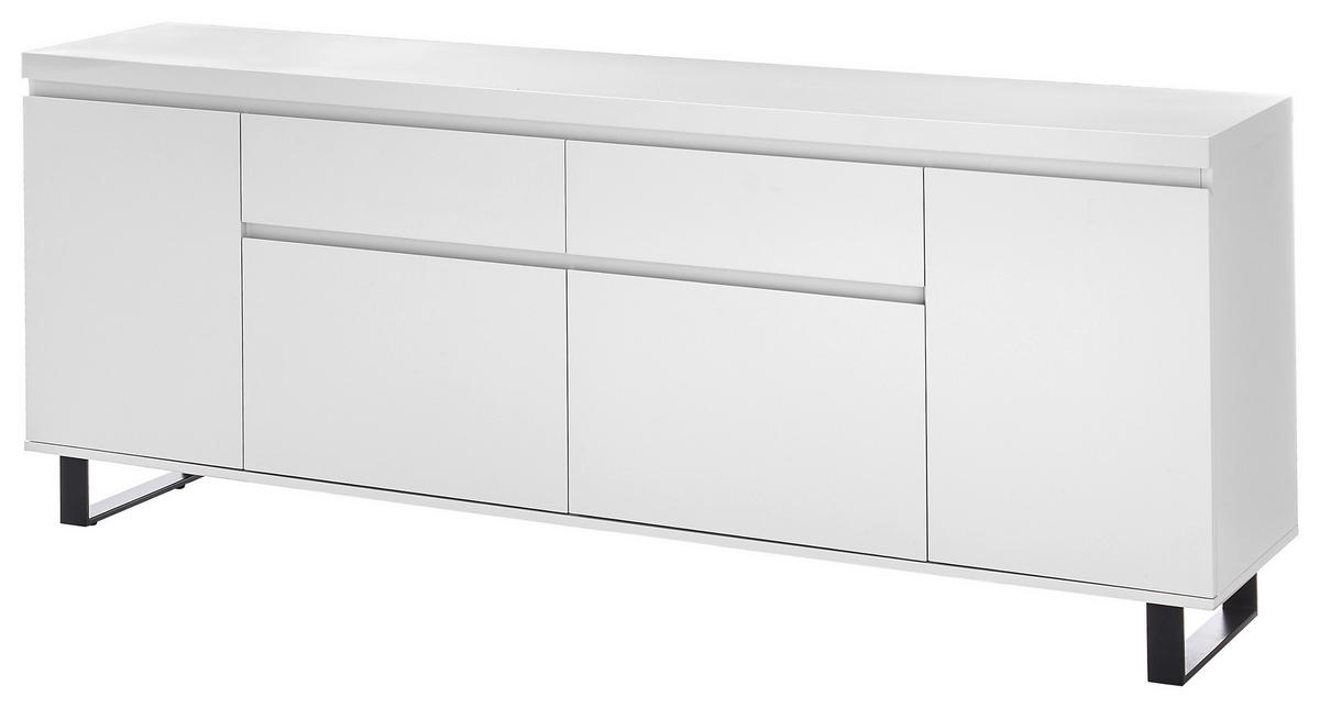 SIDEBOARD Austin  in 191/74/40 cm  - Schwarz/Weiß, Basics, Holzwerkstoff/Metall (191/74/40cm)