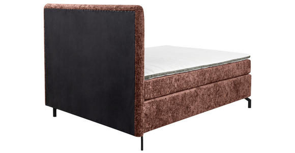 BOXSPRINGBETT 140/200 cm  in Rotbraun  - Rotbraun/Schwarz, Design, Textil/Metall (140/200cm) - Esposa