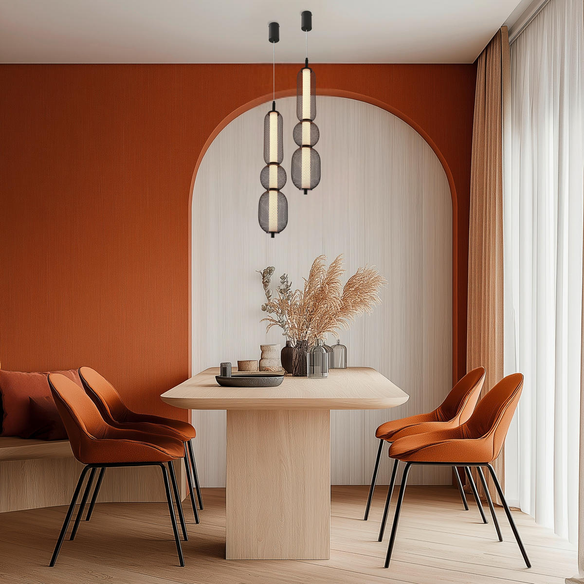 LED-PENDELLEUCHTE 14/14/150 cm  - Schwarz/Weiß, Design, Kunststoff/Metall (14/14/150cm)