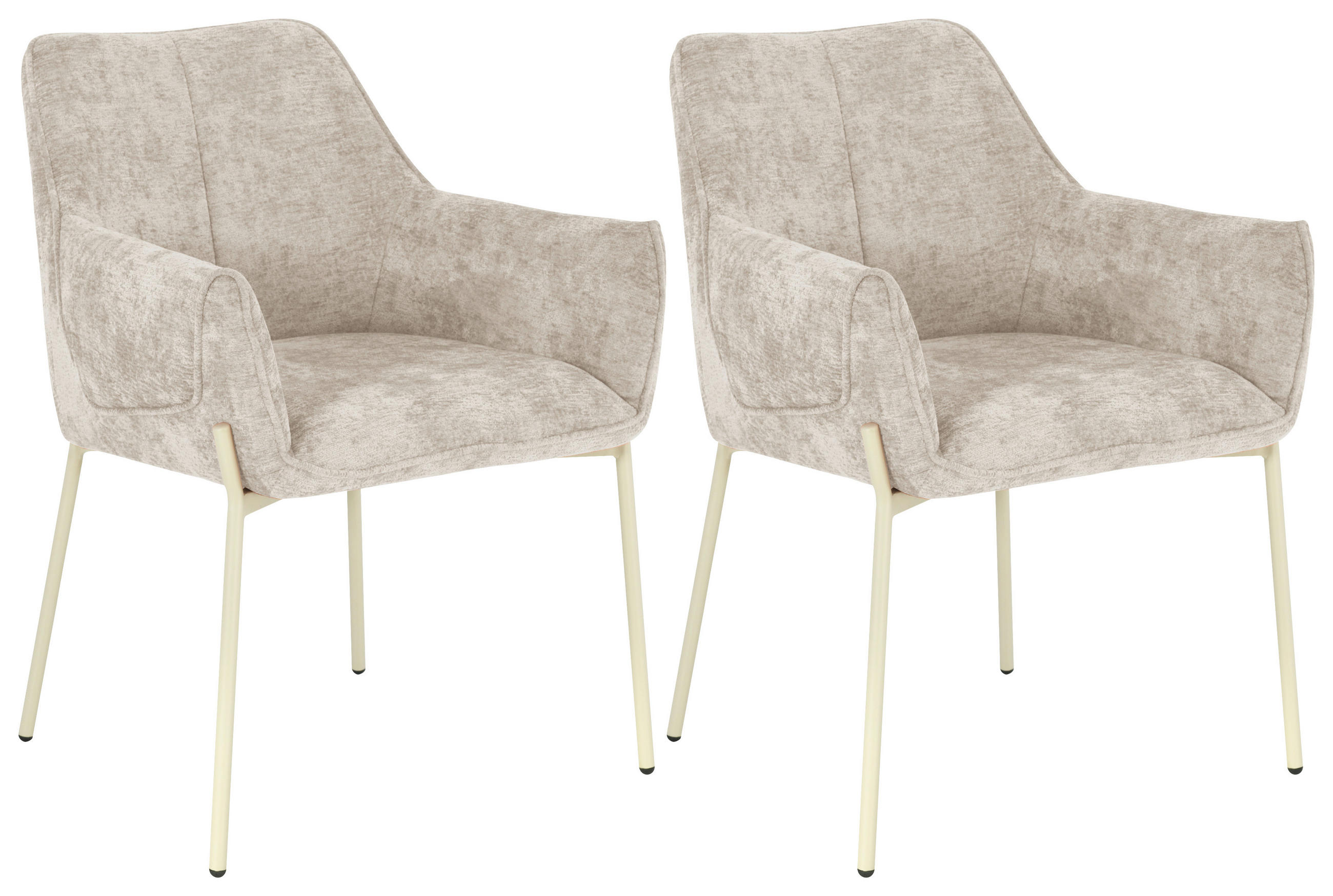 Armlehnstuhl Alea Chenille Beige, B: 62 cm