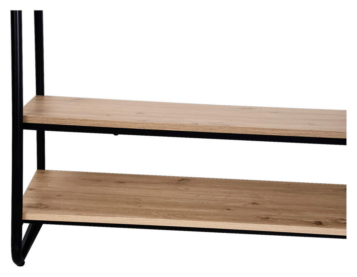 GARDEROBENSTÄNDER in Naturfarben, Schwarz 100/160/45 cm   - Schwarz/Naturfarben, Basics, Holzwerkstoff/Metall (100/160/45cm) - Xora
