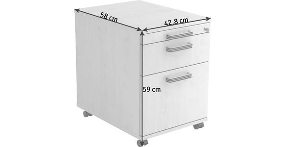 ROLLCONTAINER 42,8/59/58 cm  - Schwarz/Alufarben, KONVENTIONELL, Holzwerkstoff/Kunststoff (42,8/59/58cm) - Venda